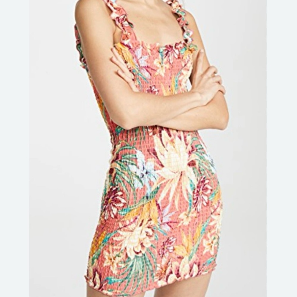 Farm Rio, brand new orange tropical mini dress!
